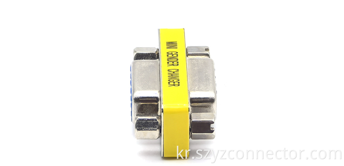 D-Sub Adapter 9-Position Female to Female Blue Plastic With Mounting Screws RoHS Compliant